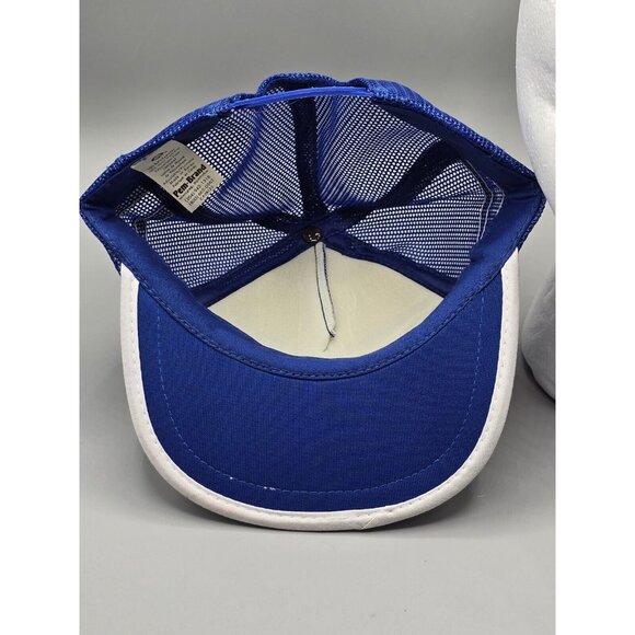 Deadstock Mack Trucks 3 Stripe Mesh Snapback Hat Cap Trucker Royal Blue‎ Patch - Picture 5 of 6